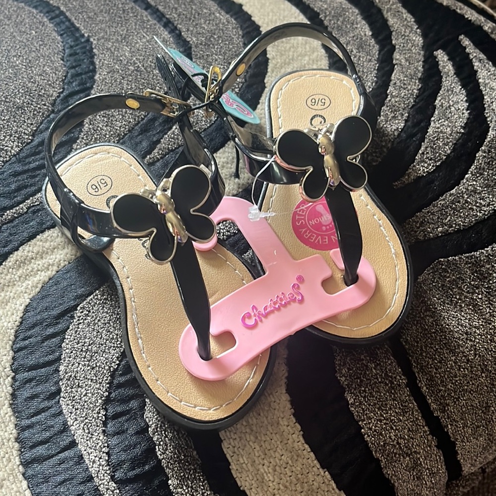 Girls sz 5/6C butterfly sandals